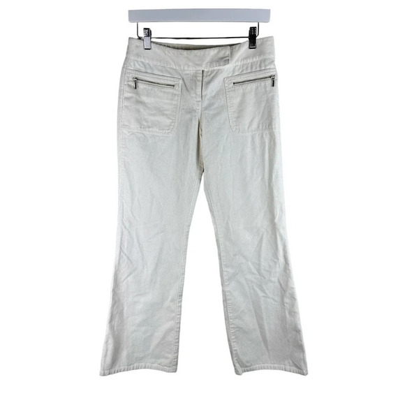 Ann Taylor LOFT White Corduroy Bootcut Wide Leg Pants Women’s Size 2 - Picture 1 of 6